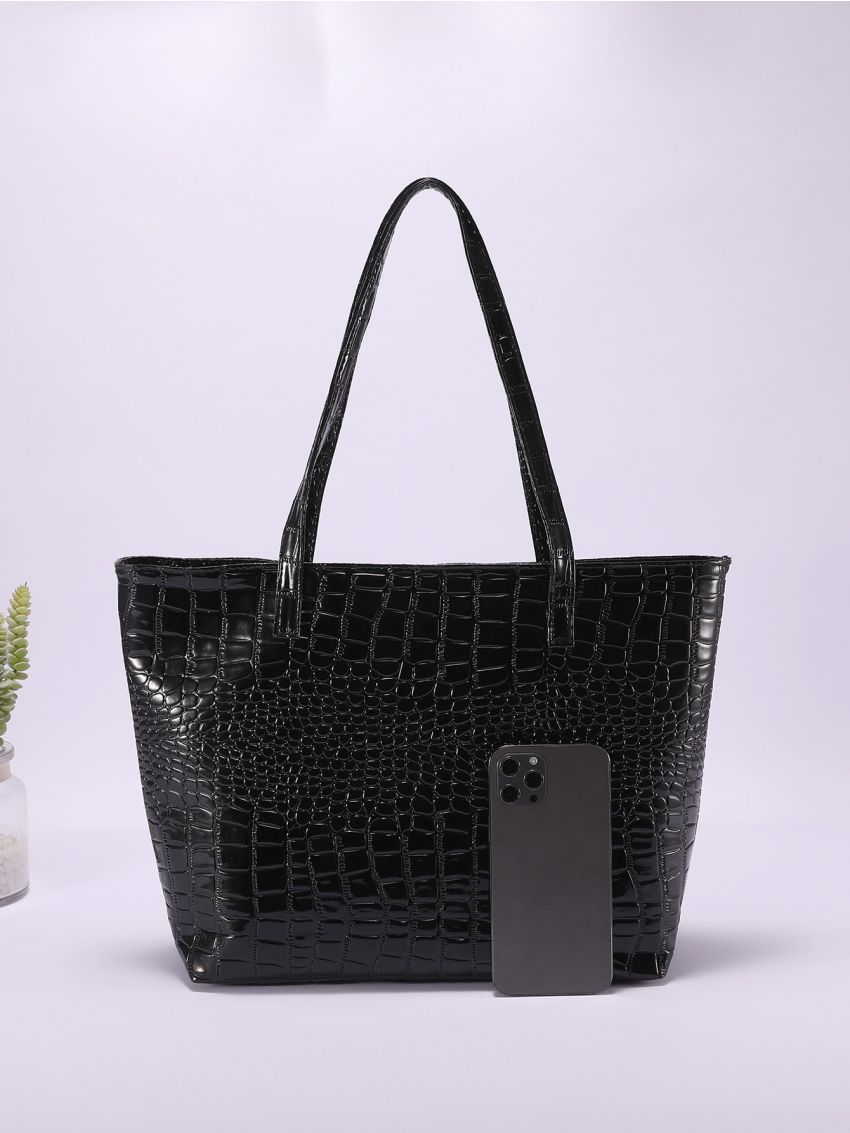 Croc Embossed Tote Bag