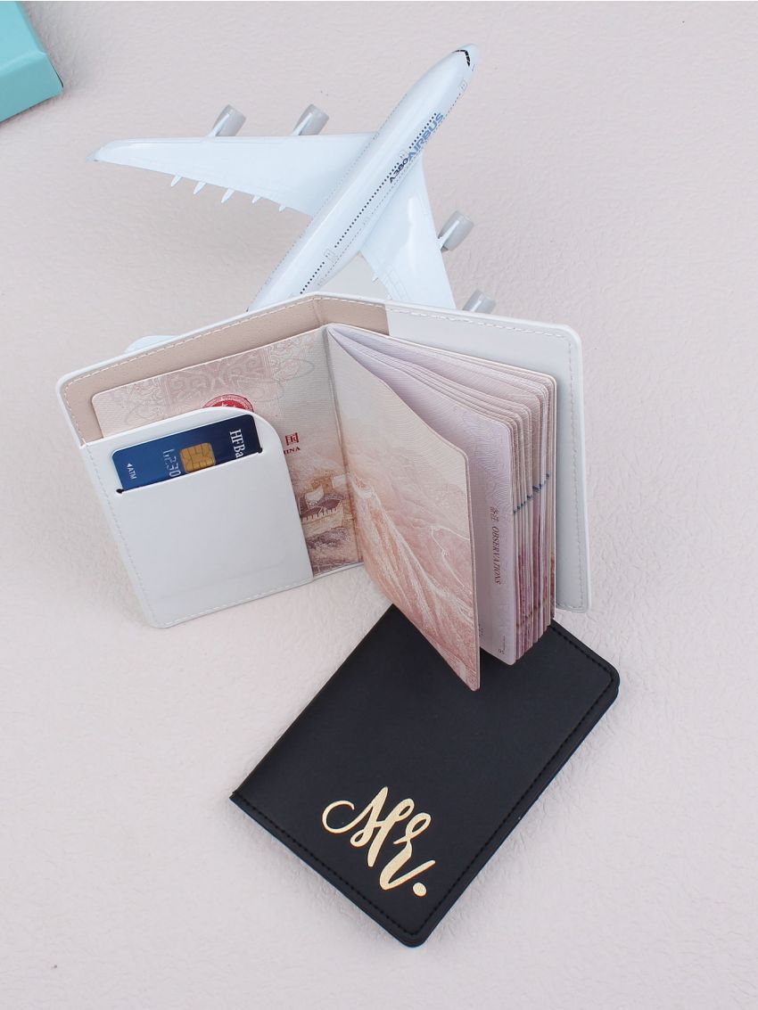 2pcs Slogan Graphic Passport Case