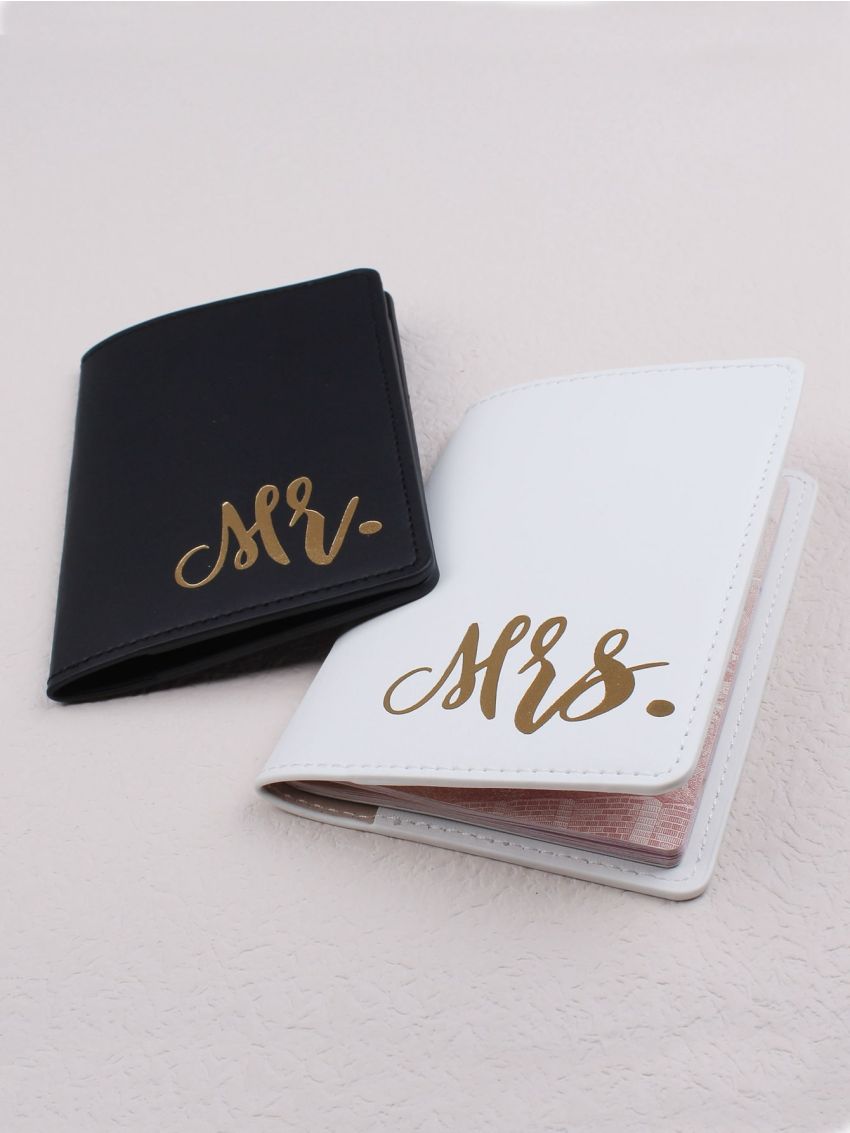 2pcs Slogan Graphic Passport Case