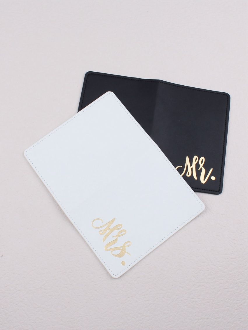 2pcs Slogan Graphic Passport Case