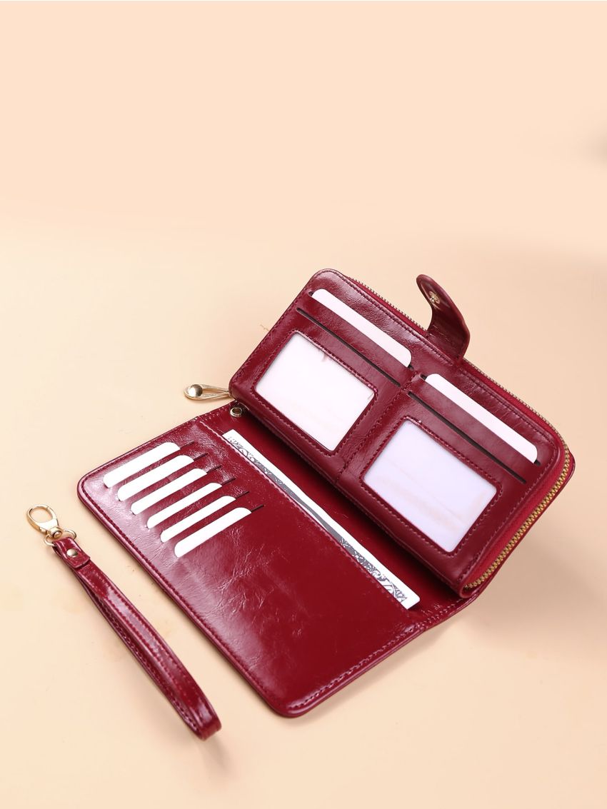 Minimalist Snap Button Purse With Wristlet