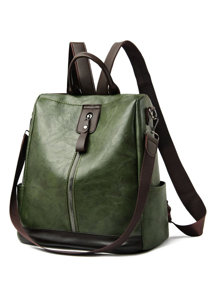 Two Tone Zip Front Backpack