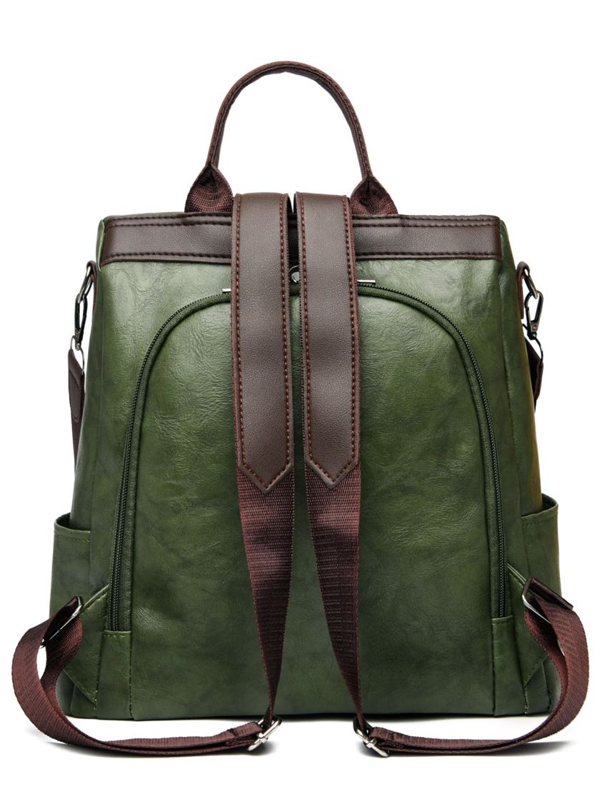 Two Tone Zip Front Backpack
