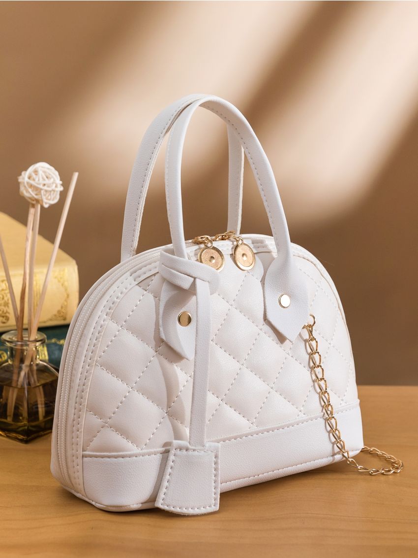 Mini Minimalist Quilted Chain Dome Bag