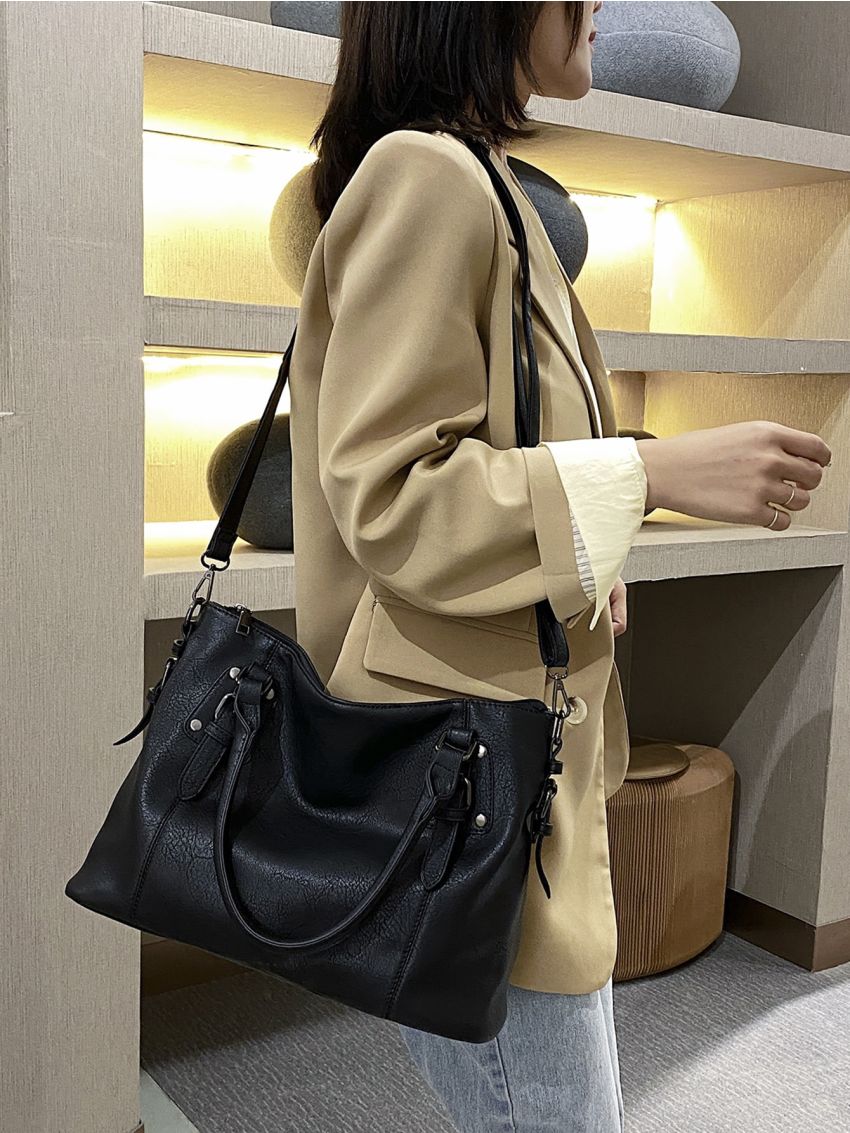 Buckle Decor Tote Bag