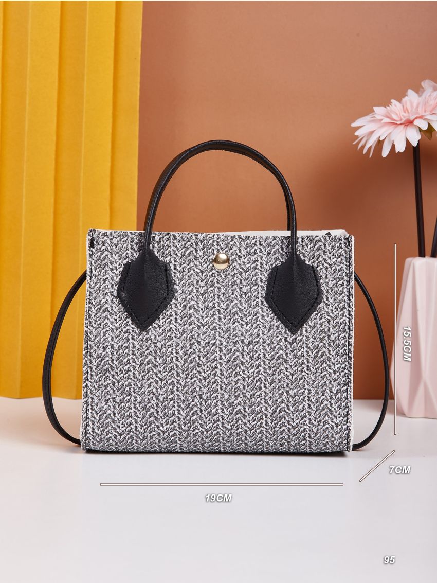 Mini Straw Print Satchel Bag