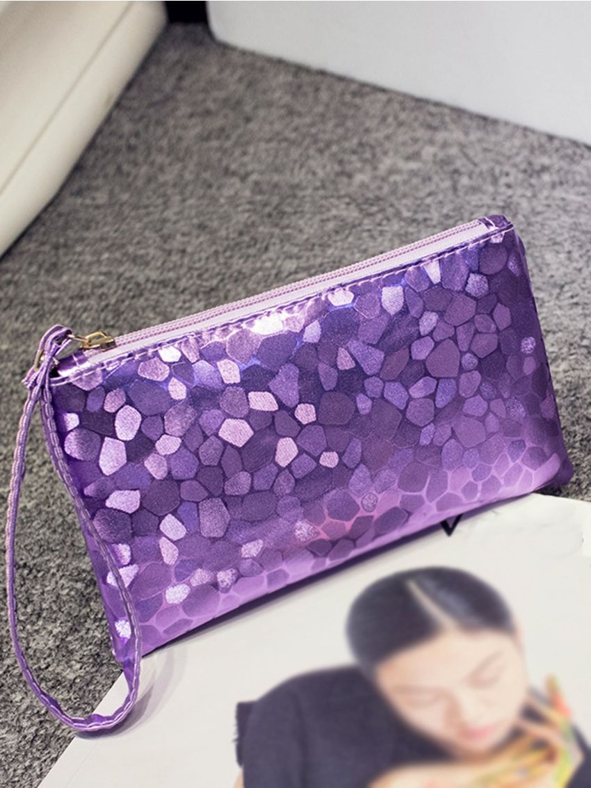 Glitter Geo Graphic Clutch Bag