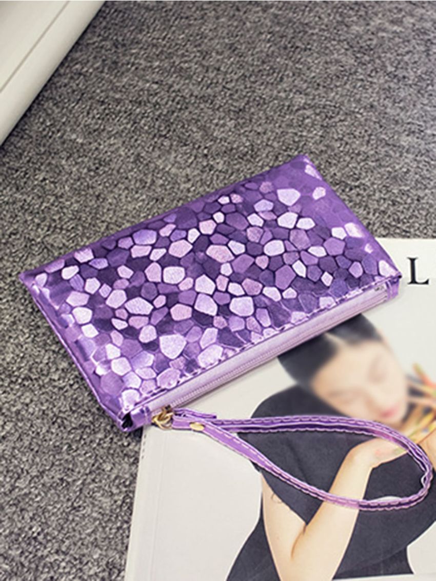 Glitter Geo Graphic Clutch Bag