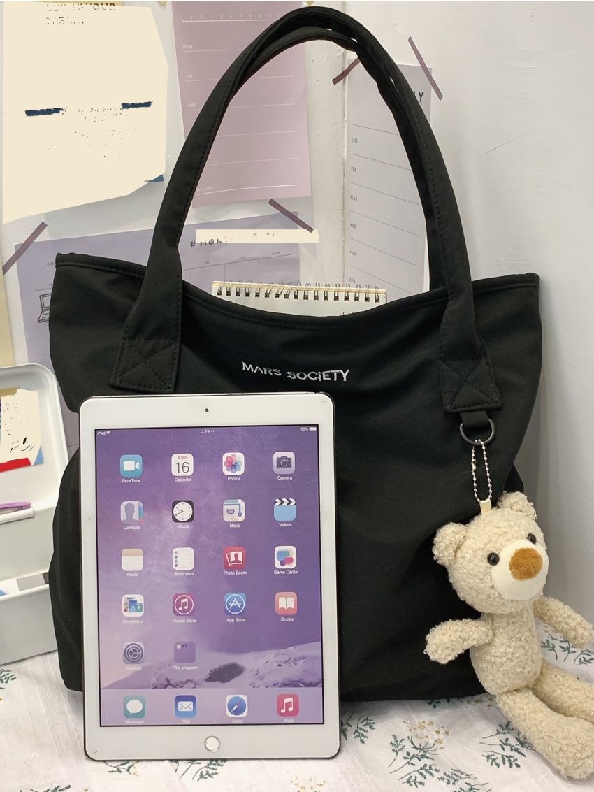 Letter Graphic Tote Bag