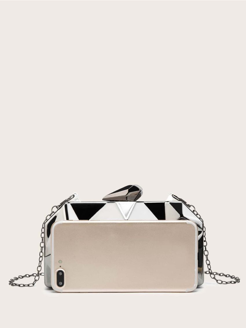 Mini Geo Graphic Metallic Pattern Box Bag