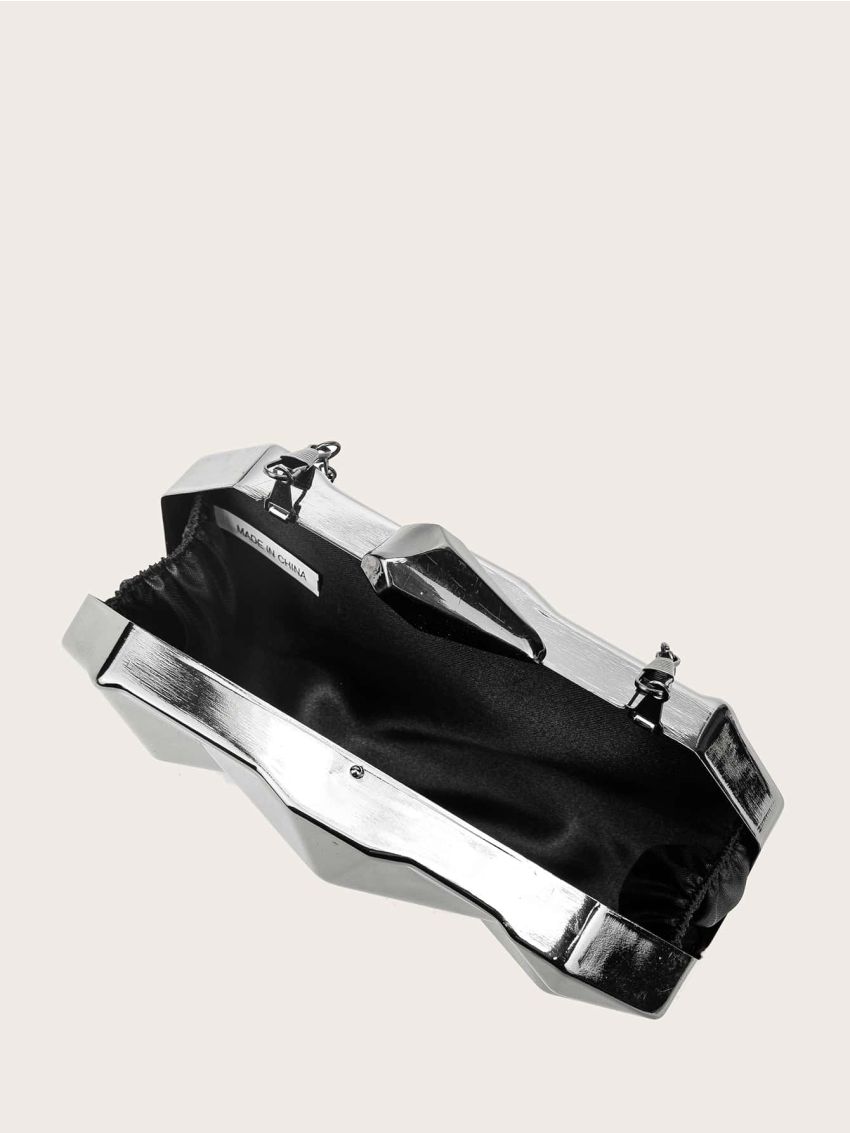 Mini Geo Graphic Metallic Pattern Box Bag