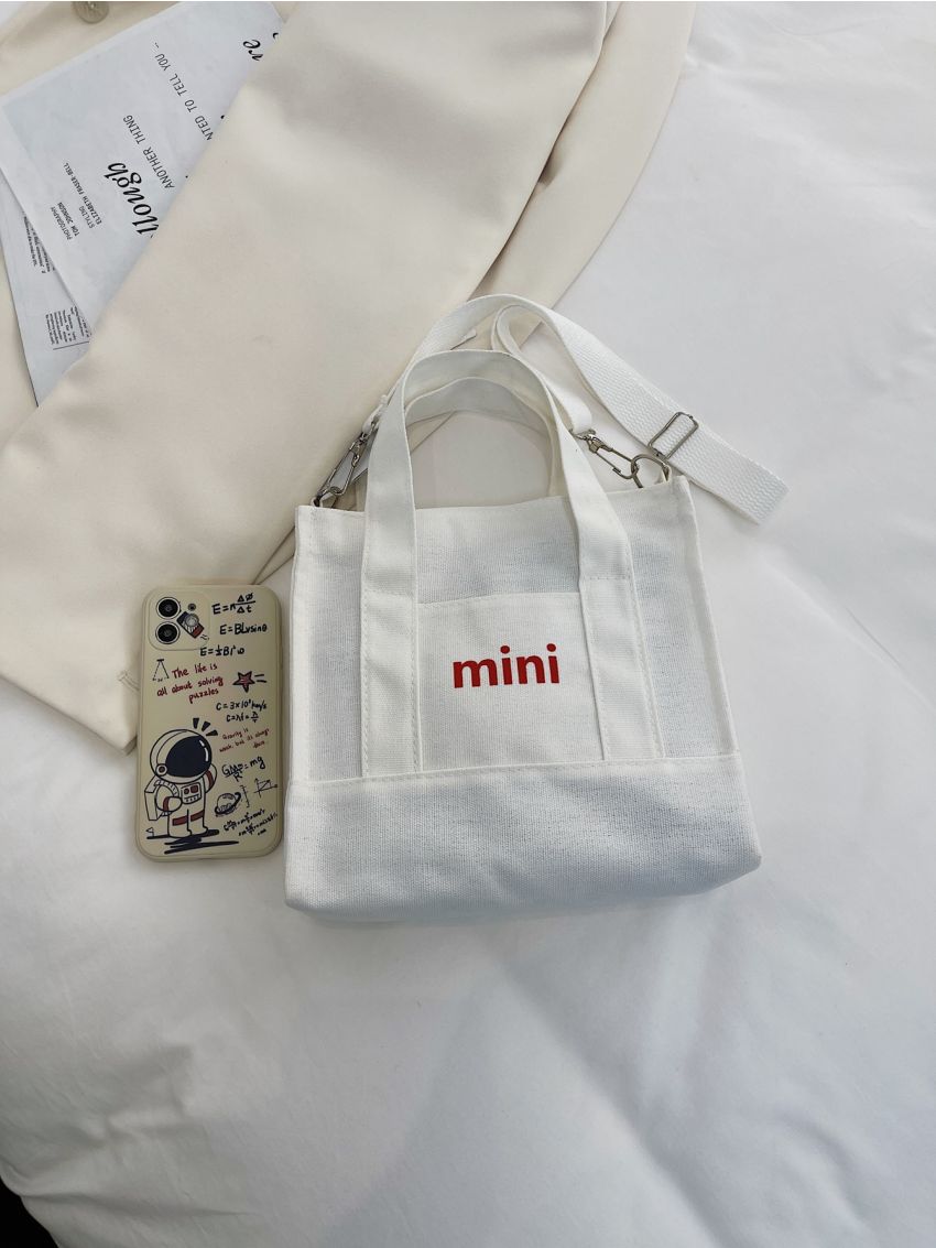 Letter Graphic Satchel Bag