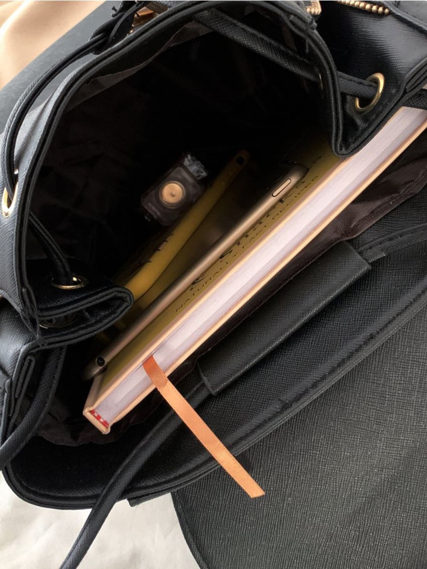 Mini Metallic Edge Decor Flap Backpack