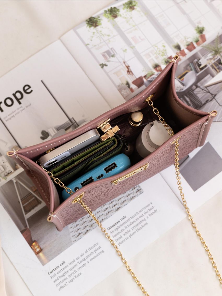 Mini Turn Lock Trim Shoulder Chain Bag