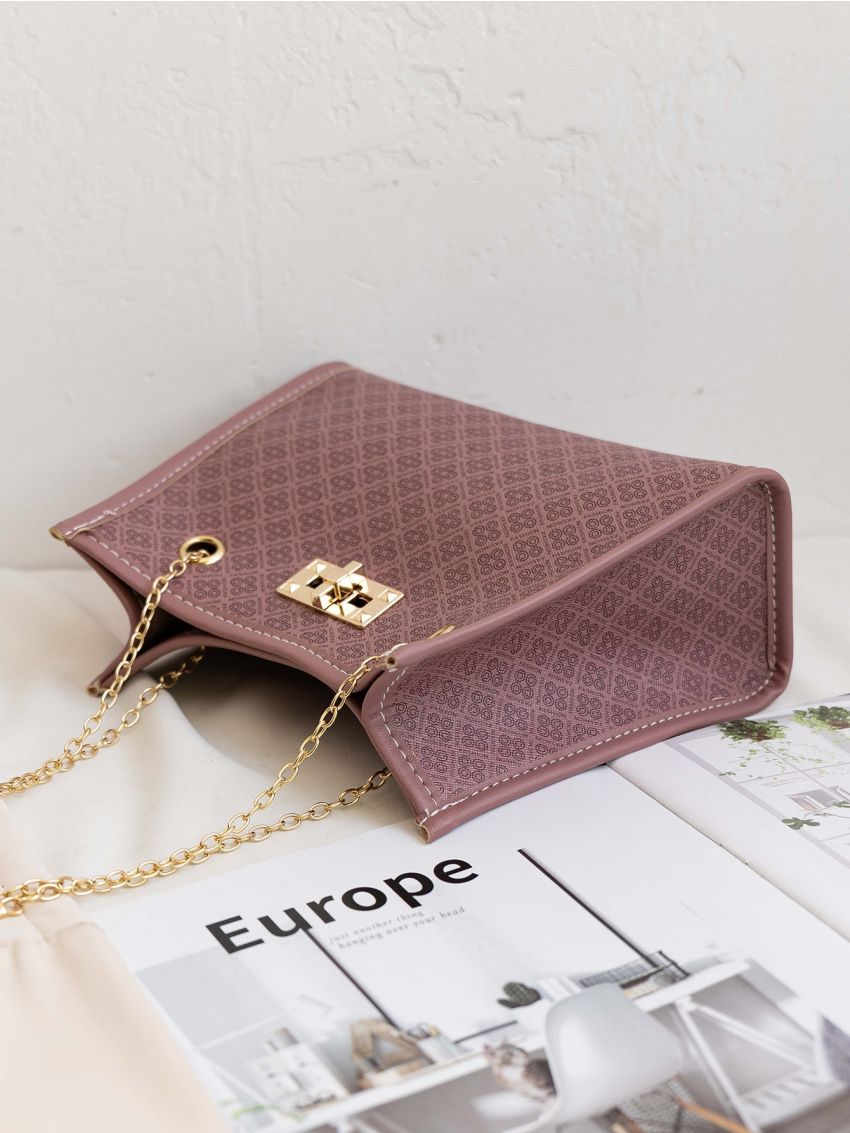 Mini Turn Lock Trim Shoulder Chain Bag