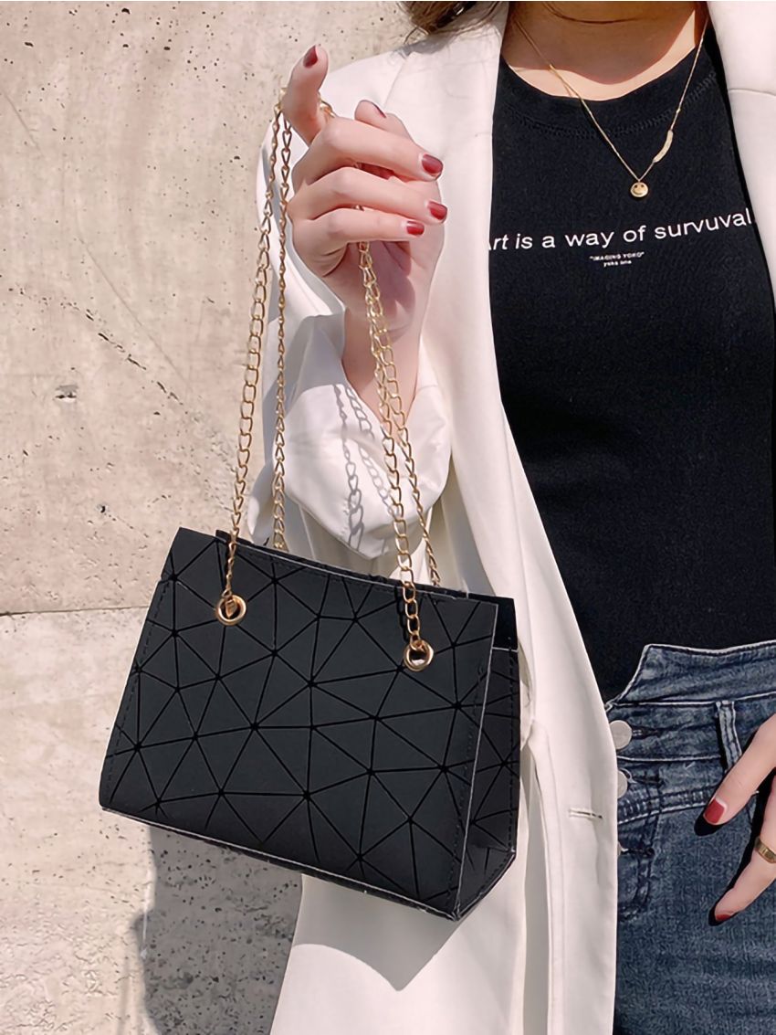 Mini Geometric Pattern Square Bag