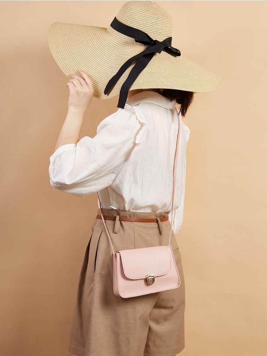 Mini Plush Lock Flap Crossbody Bag