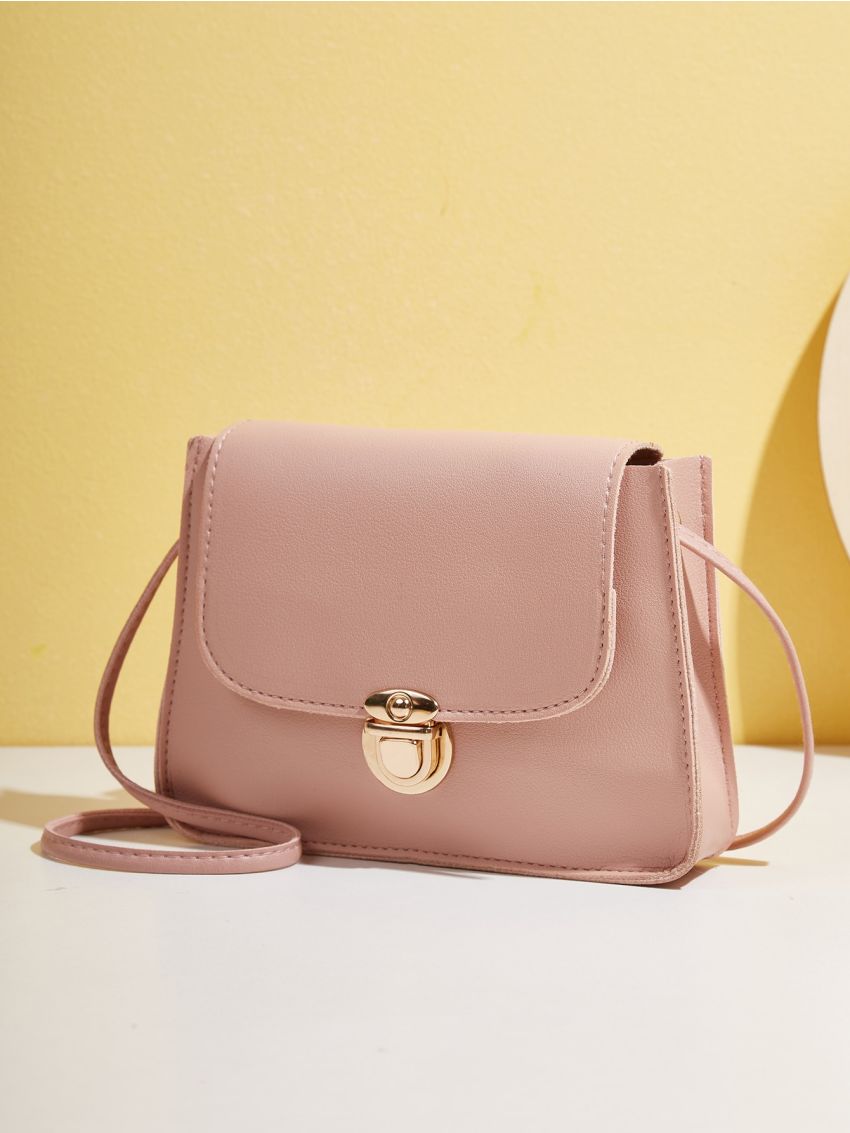 Mini Plush Lock Flap Crossbody Bag