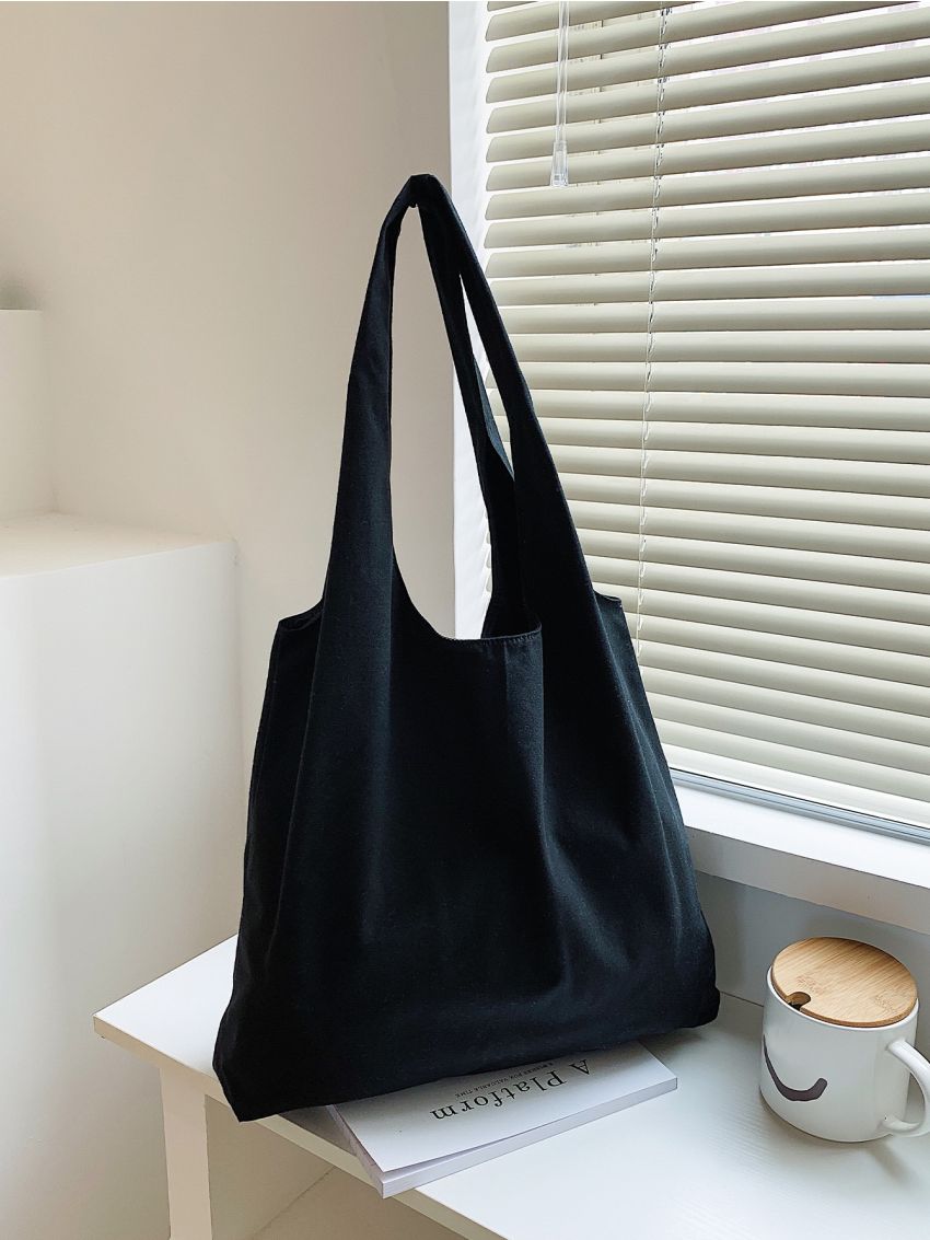 Cartoon Patch Canvas Shopper Bag