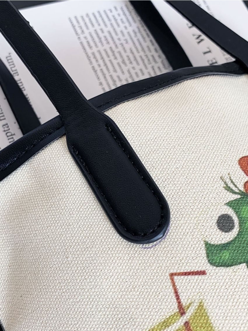 Cartoon Graphic Shoulder Tote Bag