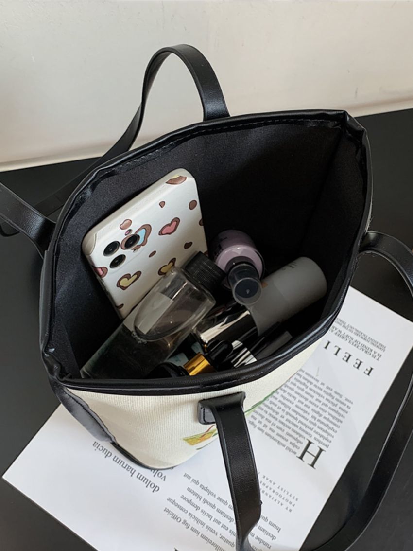 Cartoon Graphic Shoulder Tote Bag