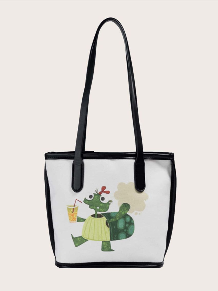 Cartoon Graphic Shoulder Tote Bag
