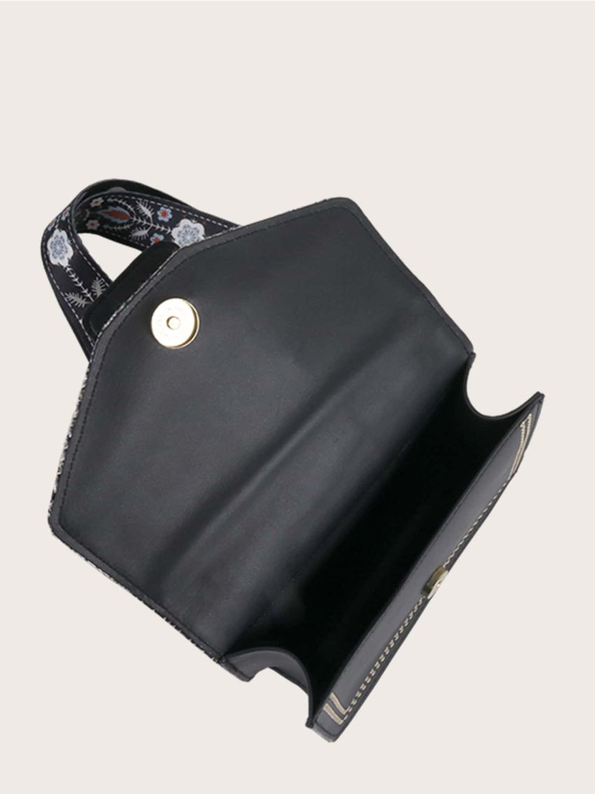 Mini Twilly Scarf Decor Embroidery Detail Flap Square Bag