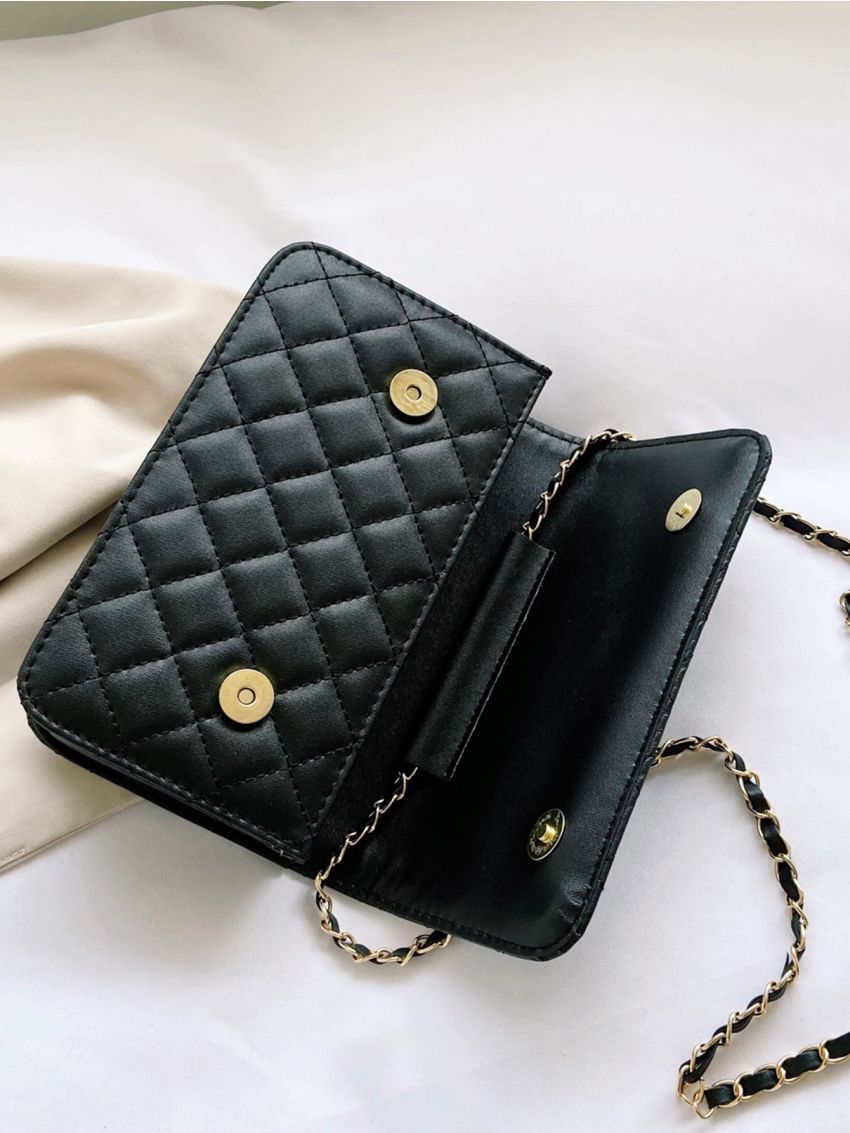 Mini Quilted Embossed Butterfly Decor Shoulder Bag