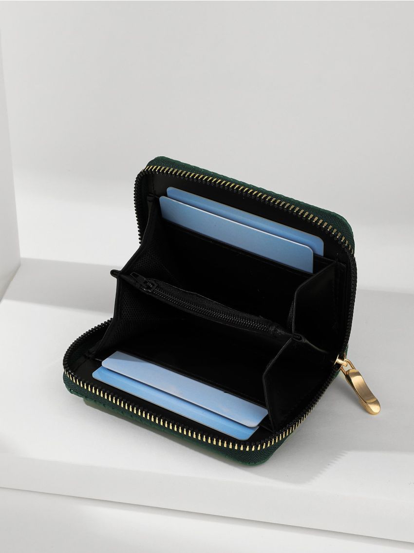 Textured Zip Small Wallet