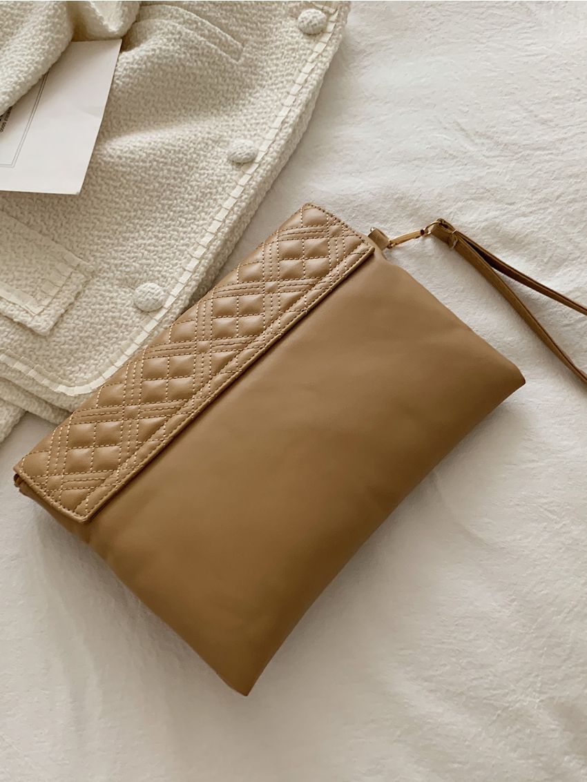 Quilted Pattern Clutch Bag