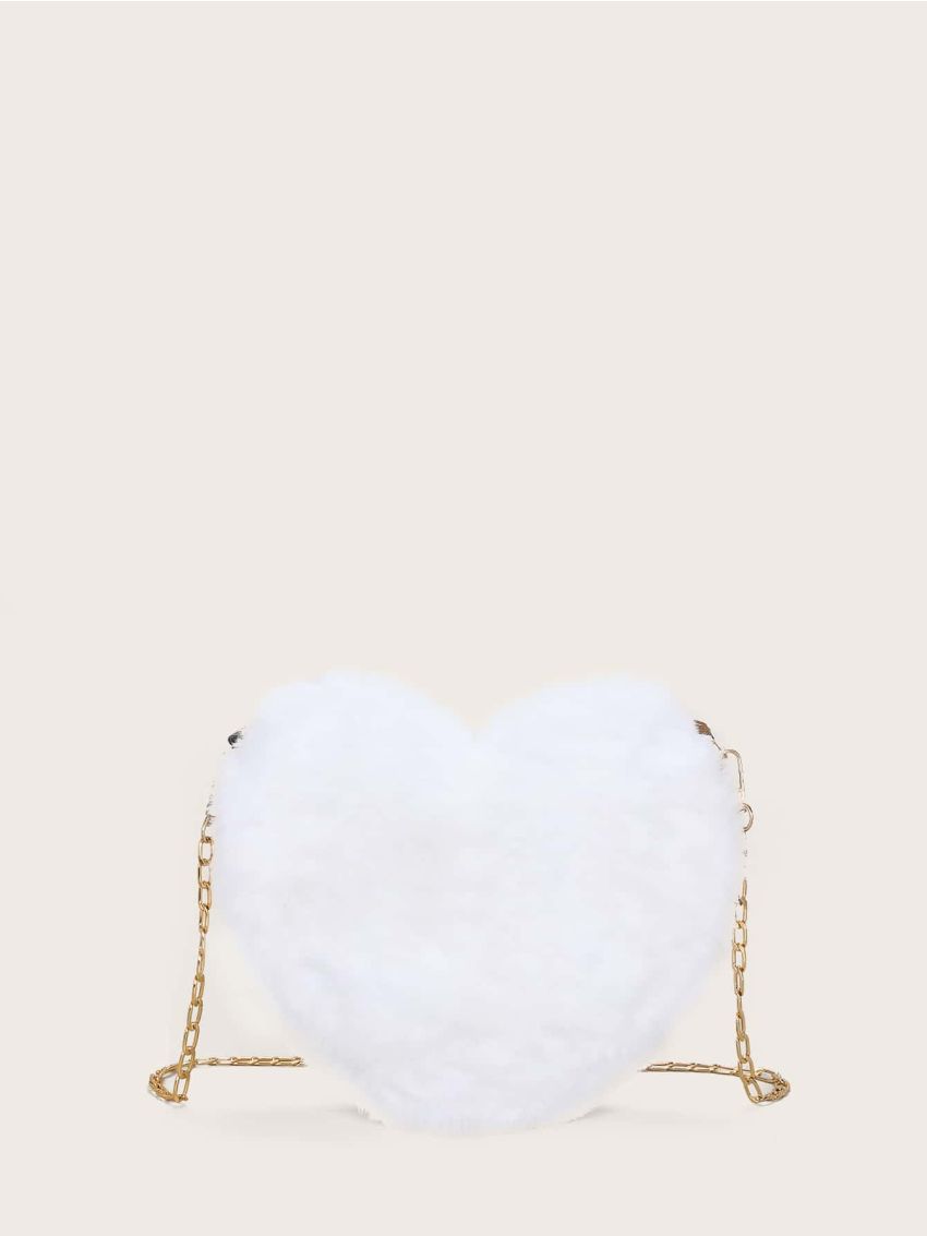 Fuzzy Heart Design Novelty Bag