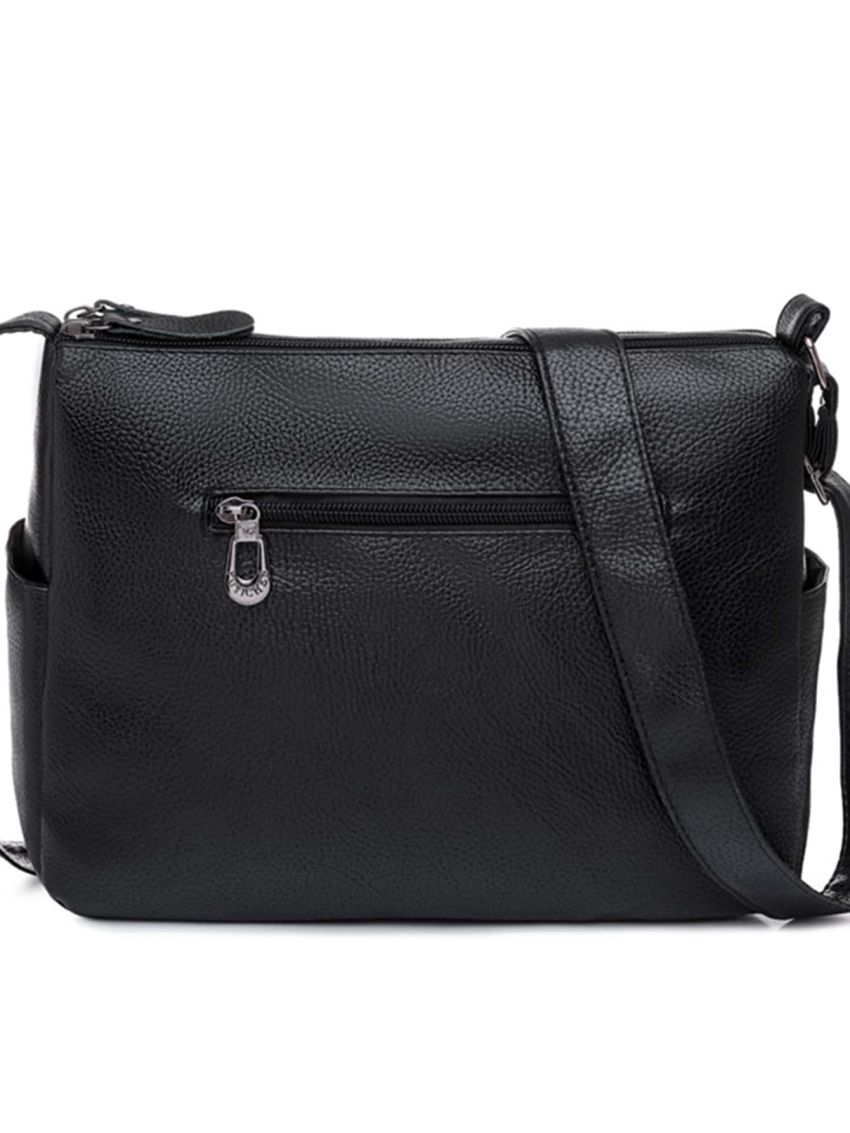 Solid Floral Graphic Crossbody Bag