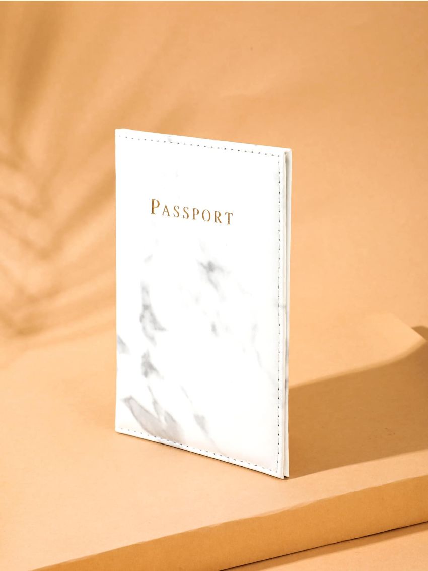 Marble Print Passport Case