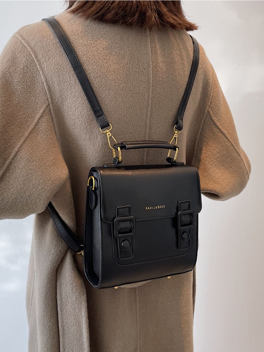 Mini Letter Graphic Flap Backpack