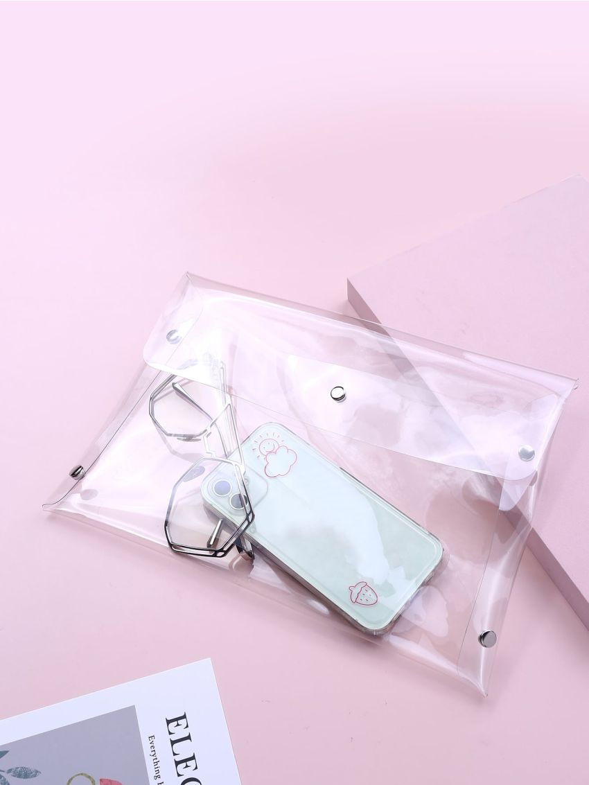 Clear Flap Clutch Bag