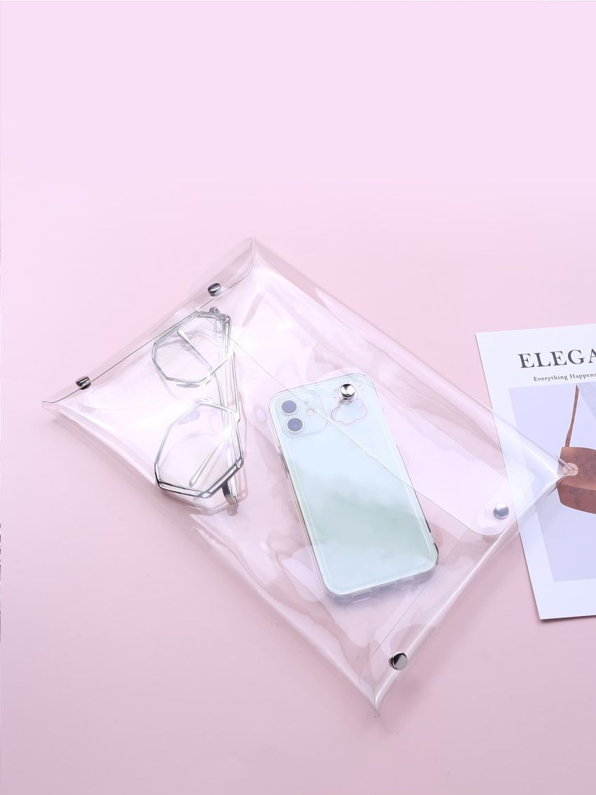 Clear Flap Clutch Bag