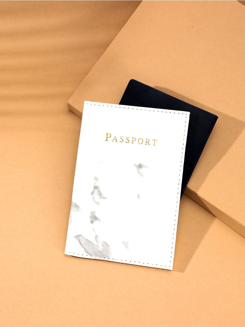 Marble Print Passport Case