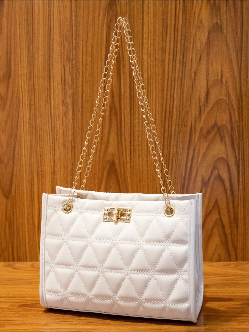 Quilted Embossed Shoulder Chain Bag