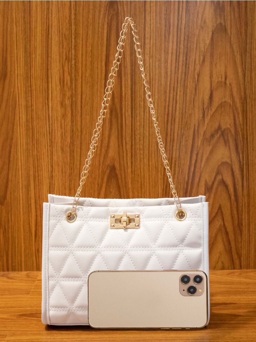 Quilted Embossed Shoulder Chain Bag