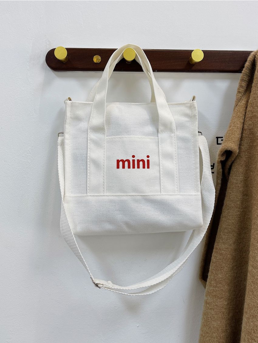 Letter Graphic Satchel Bag