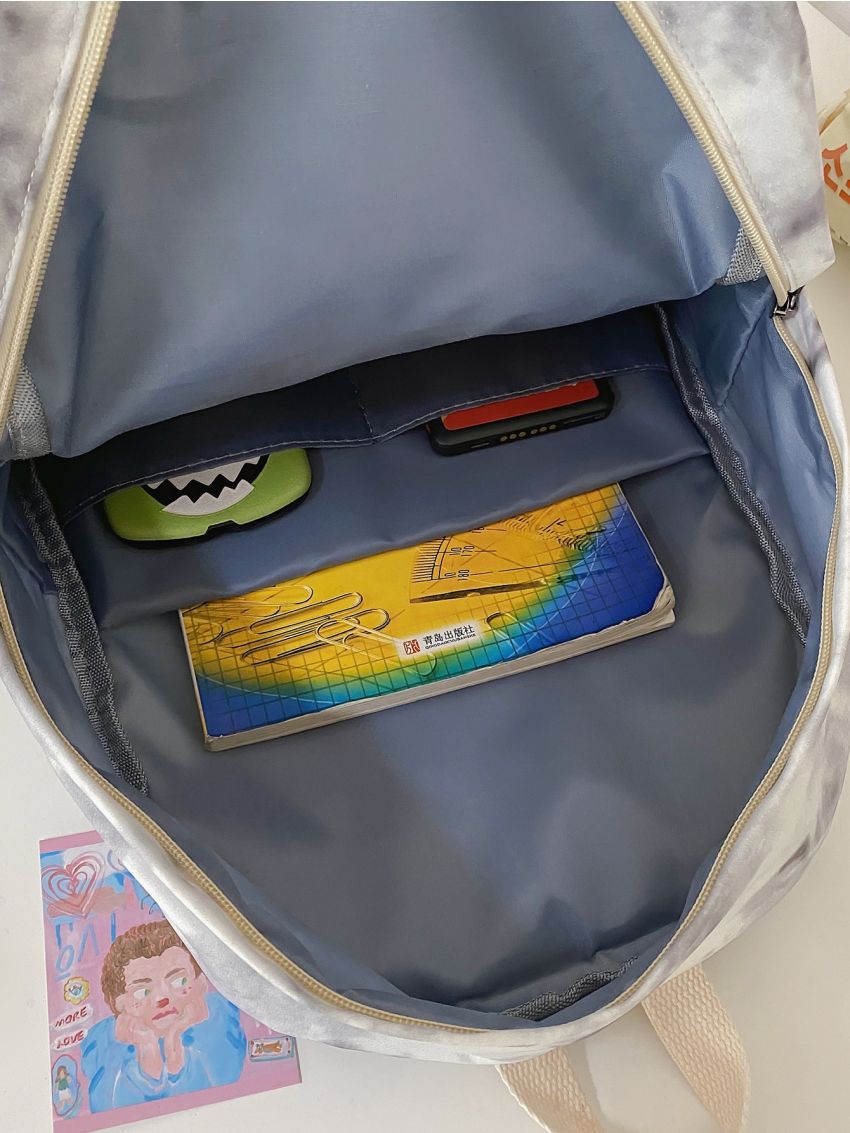 Tie Dye Letter Graphic Functional Backpack