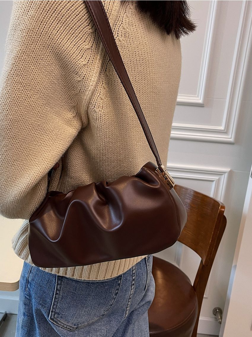 Minimalist Ruched Design Shoulder Bag