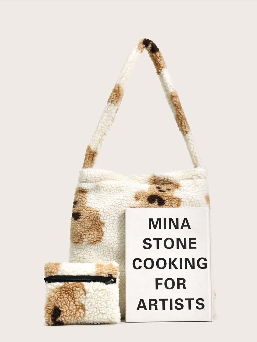 Cartoon Graphic Bucket Bag With Inner Pouch