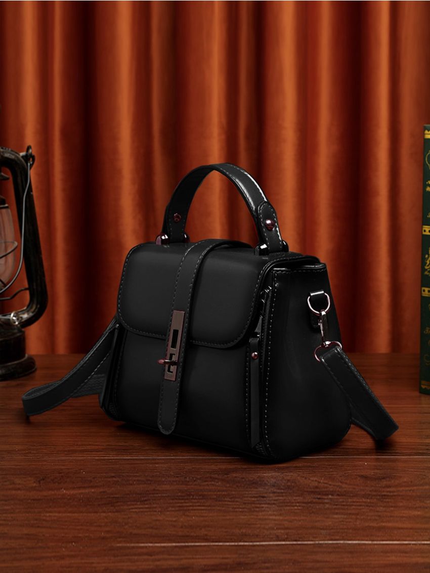 Minimalist Twist Lock Satchel Bag