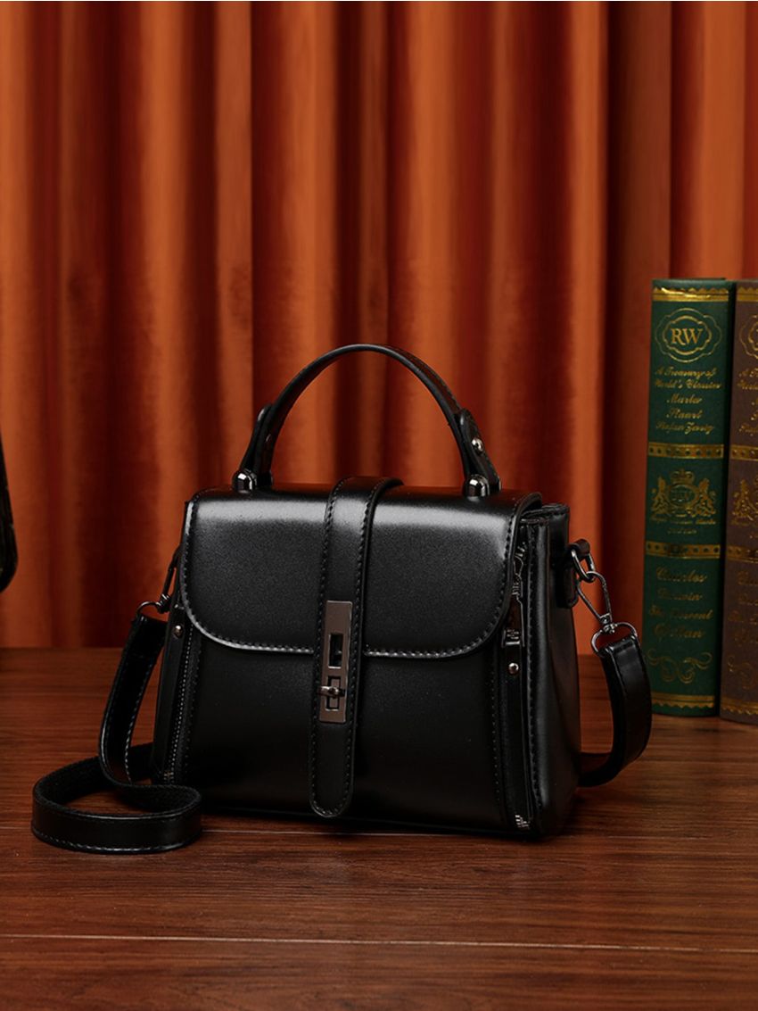 Minimalist Twist Lock Satchel Bag
