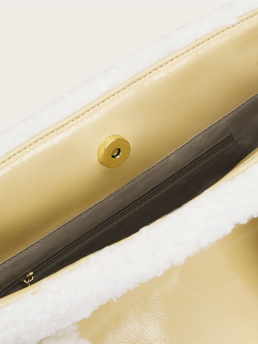 Plaid Contrast Binding Tote Bag