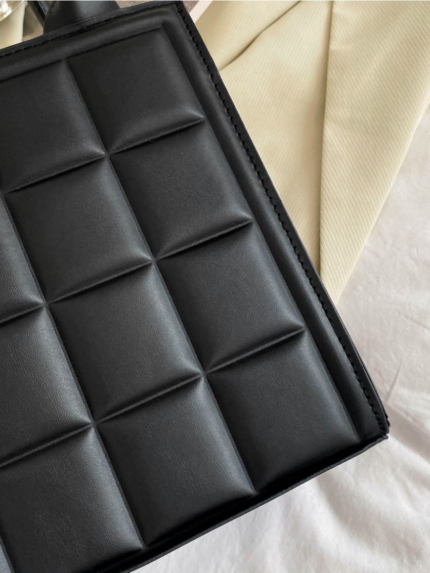 Solid Embossed Satchel Bag