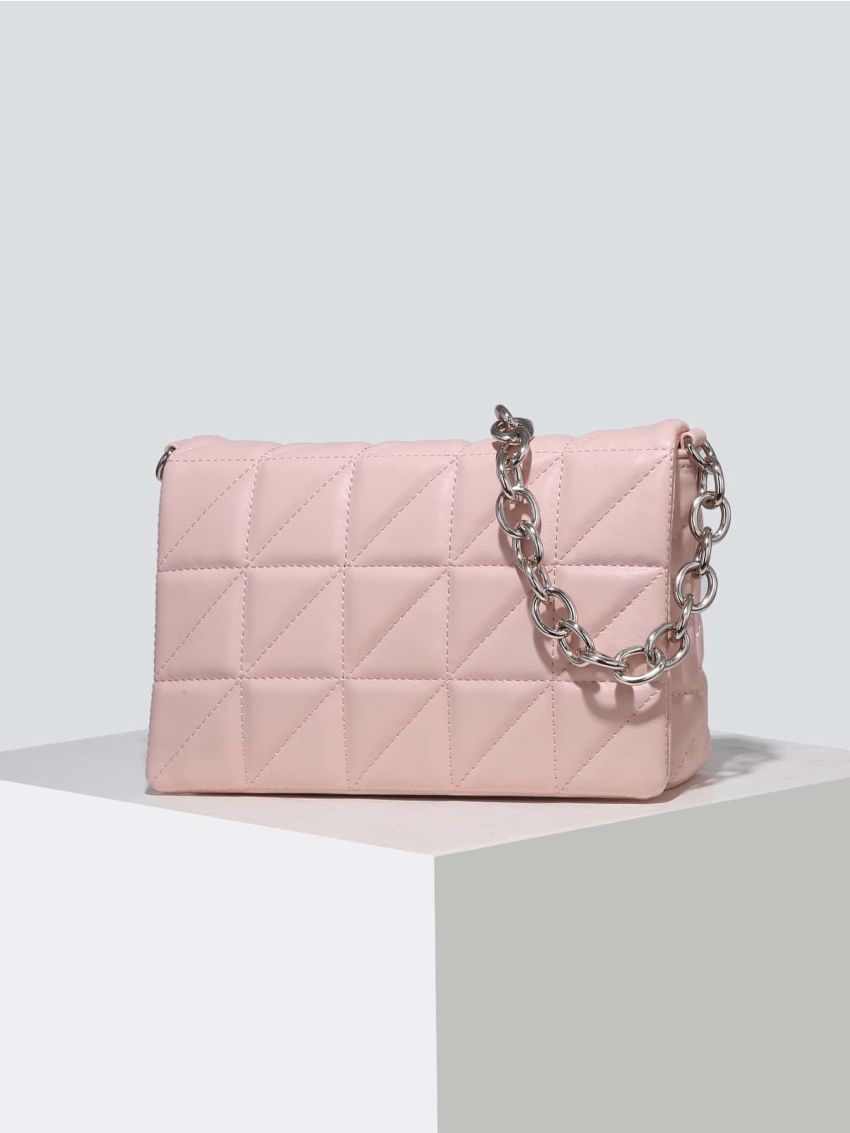 Quilted Embossed Shoulder Chain Bag