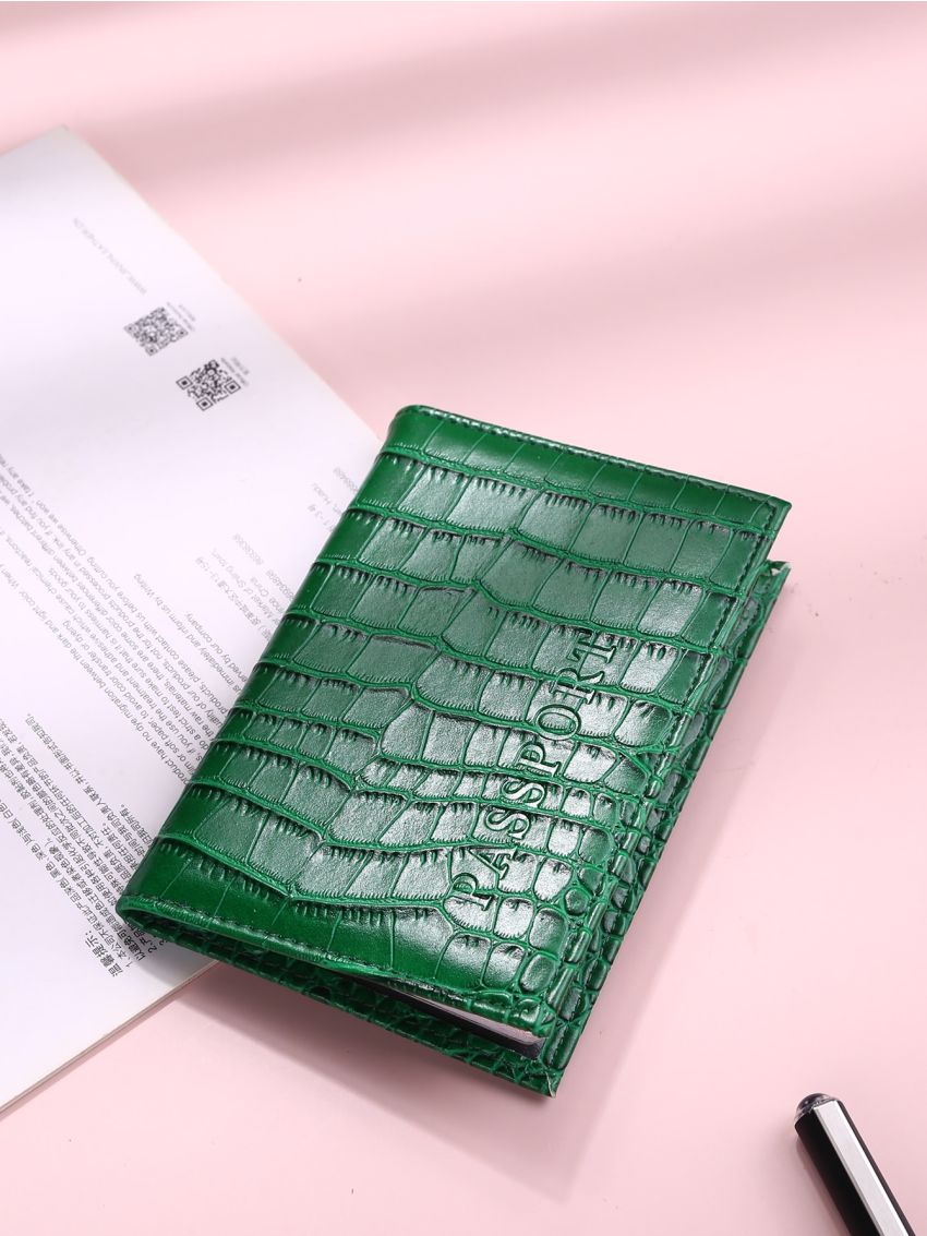 Croc Embossed Passport Case