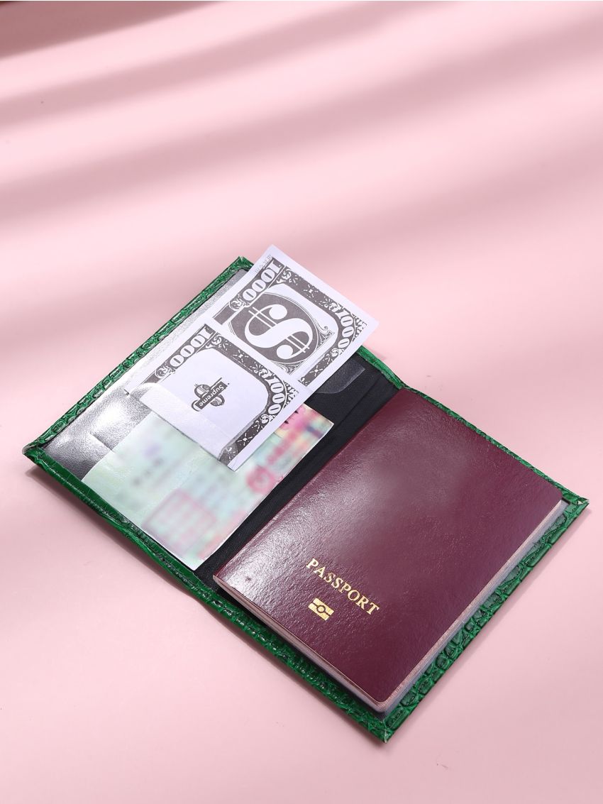 Croc Embossed Passport Case